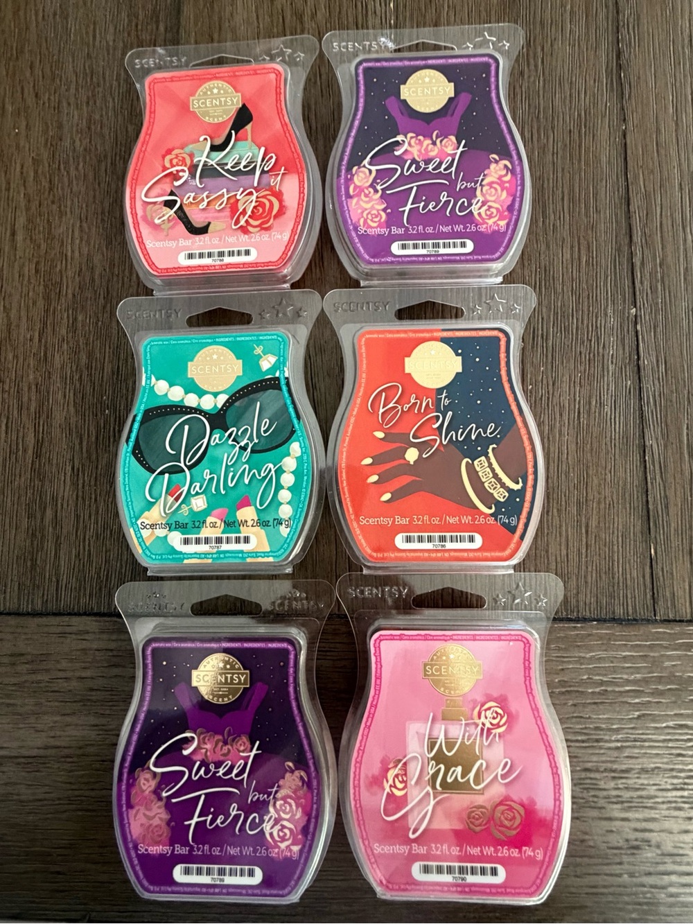 Scentsy Glamorous You Collection Wax Bars Retired Lot of 6
